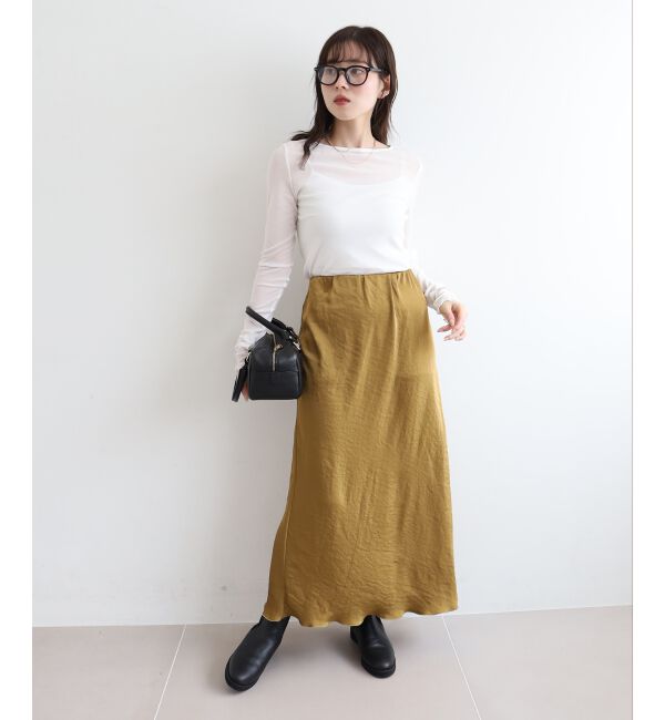  「《手洗い可能》マットサテンナロースカート」|スカート|