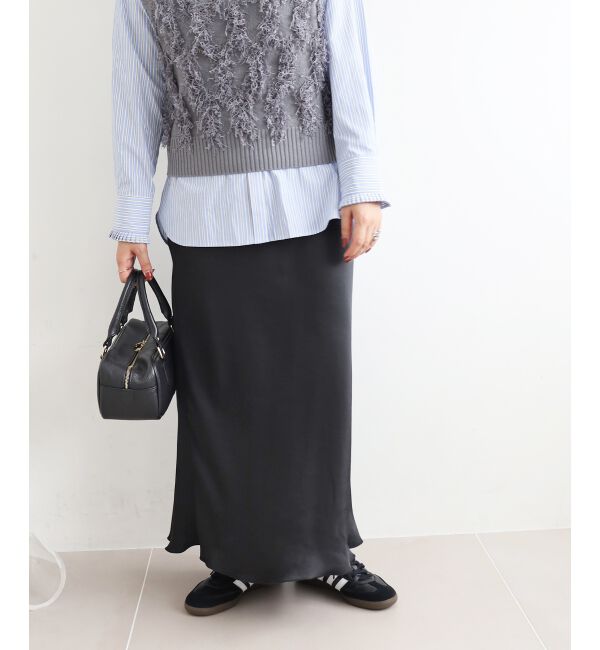  「《手洗い可能》マットサテンナロースカート」|スカート|