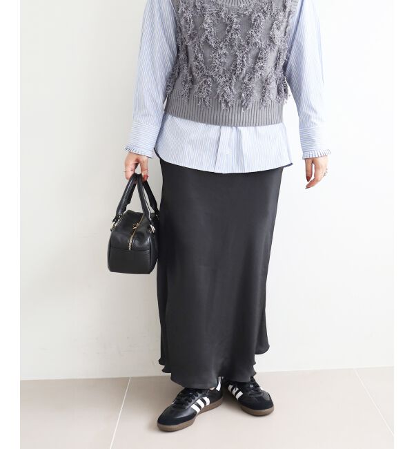  「《手洗い可能》マットサテンナロースカート」|スカート|