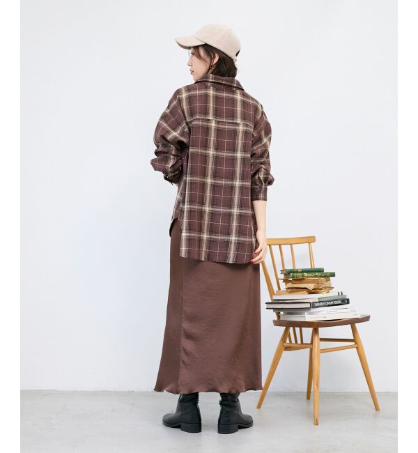  「《手洗い可能》マットサテンナロースカート」|スカート|