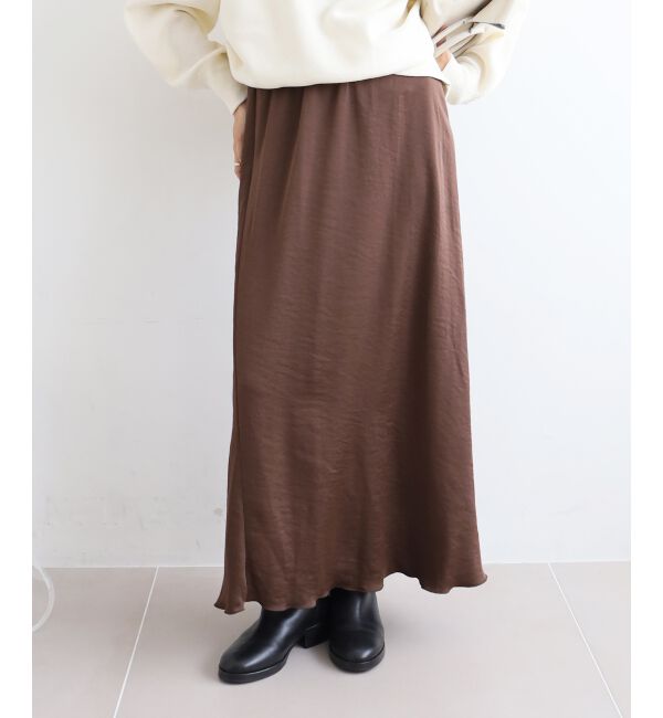  「《手洗い可能》マットサテンナロースカート」|スカート|
