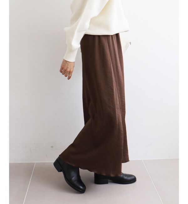  「《手洗い可能》マットサテンナロースカート」|スカート|