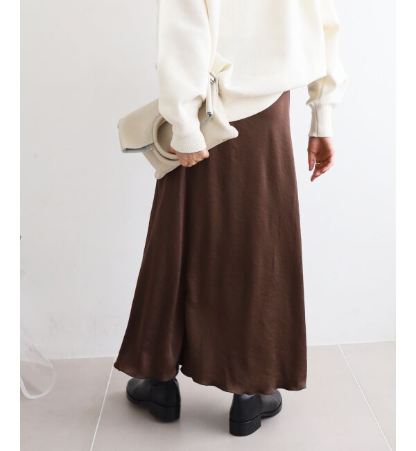  「《手洗い可能》マットサテンナロースカート」|スカート|