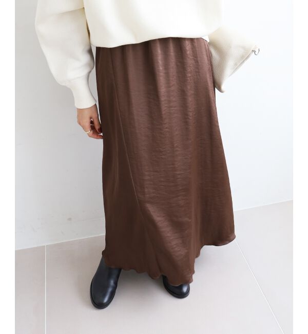 「《手洗い可能》マットサテンナロースカート」|スカート|