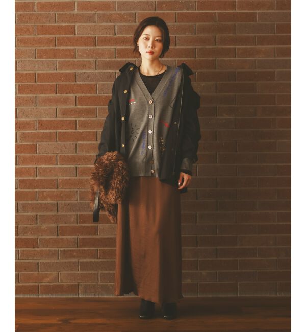  「《手洗い可能》マットサテンナロースカート」|スカート|