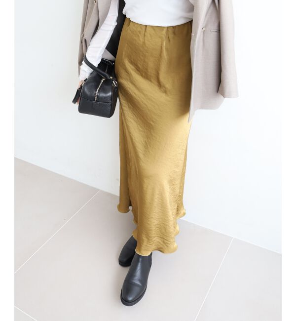  「《手洗い可能》マットサテンナロースカート」|スカート|