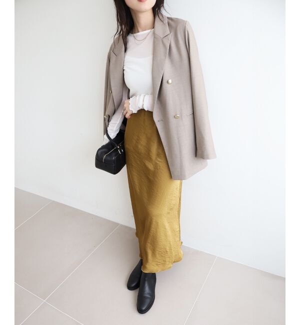  「《手洗い可能》マットサテンナロースカート」|スカート|