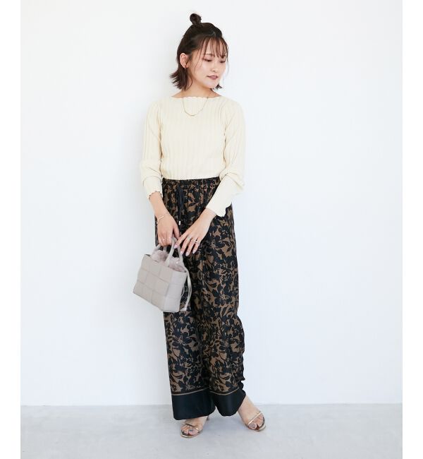  「パネルフラワープリントパンツ」|その他|