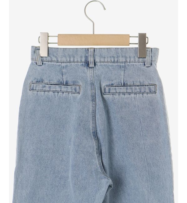  「サイドリボンビジューデニムパンツ」|デニム|