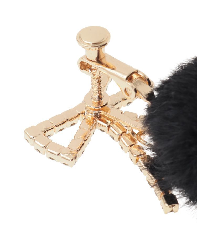 Maison de FLEUR「フェイクファービジューリボンイヤリング」|イヤリング|