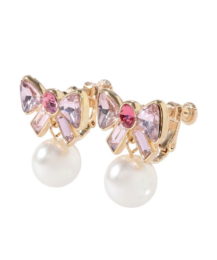 Maison de FLEUR「ビジューリボンイヤリング」|イヤリング|