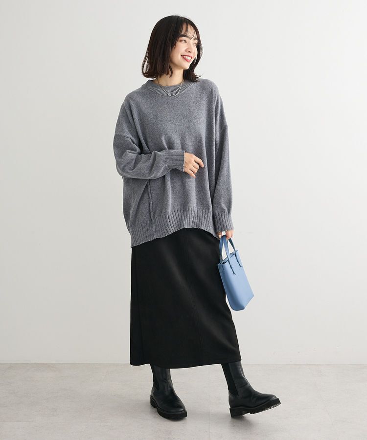 Green Parks「なめらかタッチスウェード調Iラインスカート」|タイト|