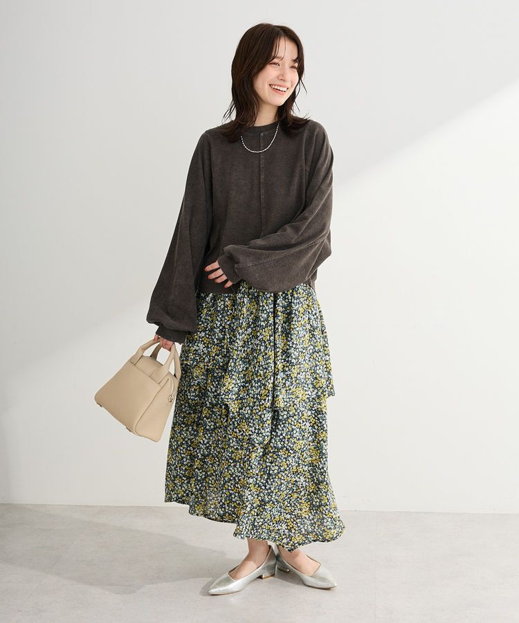 Green Parks「花柄イレヘムボリュームスカート」|フレア|