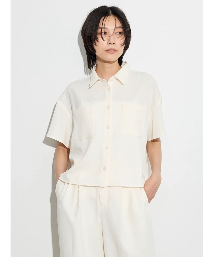 GARAGE OF GOOD CLOTHING「スラブツイルハーフスリーブブラウス」|シャツ・ブラウス|