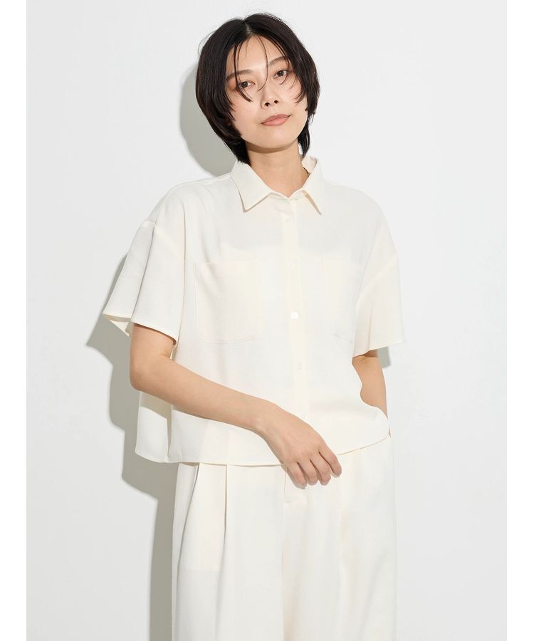 GARAGE OF GOOD CLOTHING「スラブツイルハーフスリーブブラウス」|シャツ・ブラウス|