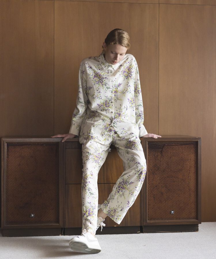 GARAGE OF GOOD CLOTHING「【日本製】ピーチファイユフラワープリントロングシャツ」|シャツ・ブラウス|