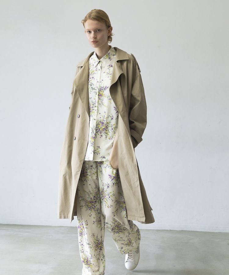 GARAGE OF GOOD CLOTHING「【日本製】ピーチファイユフラワープリントロングシャツ」|シャツ・ブラウス|