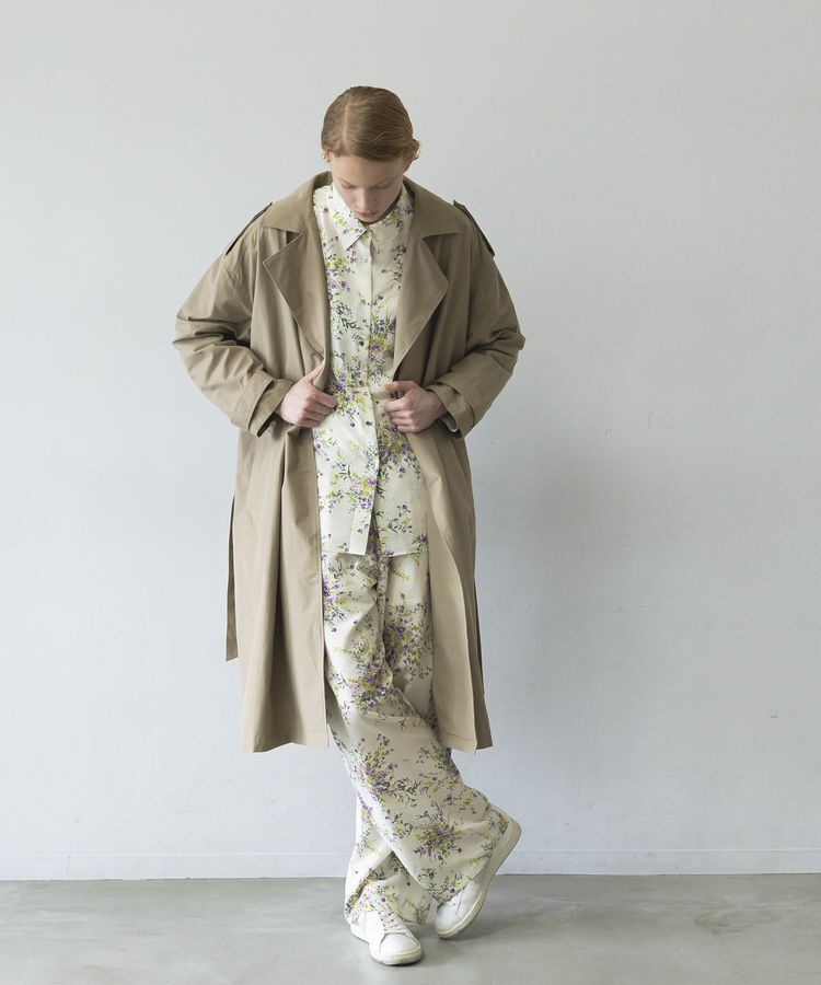 GARAGE OF GOOD CLOTHING「【日本製】ピーチファイユフラワープリントロングシャツ」|シャツ・ブラウス|