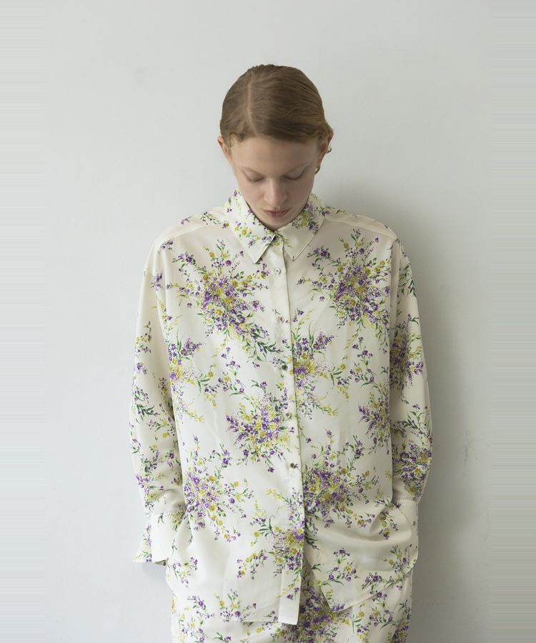 GARAGE OF GOOD CLOTHING「【日本製】ピーチファイユフラワープリントロングシャツ」|シャツ・ブラウス|