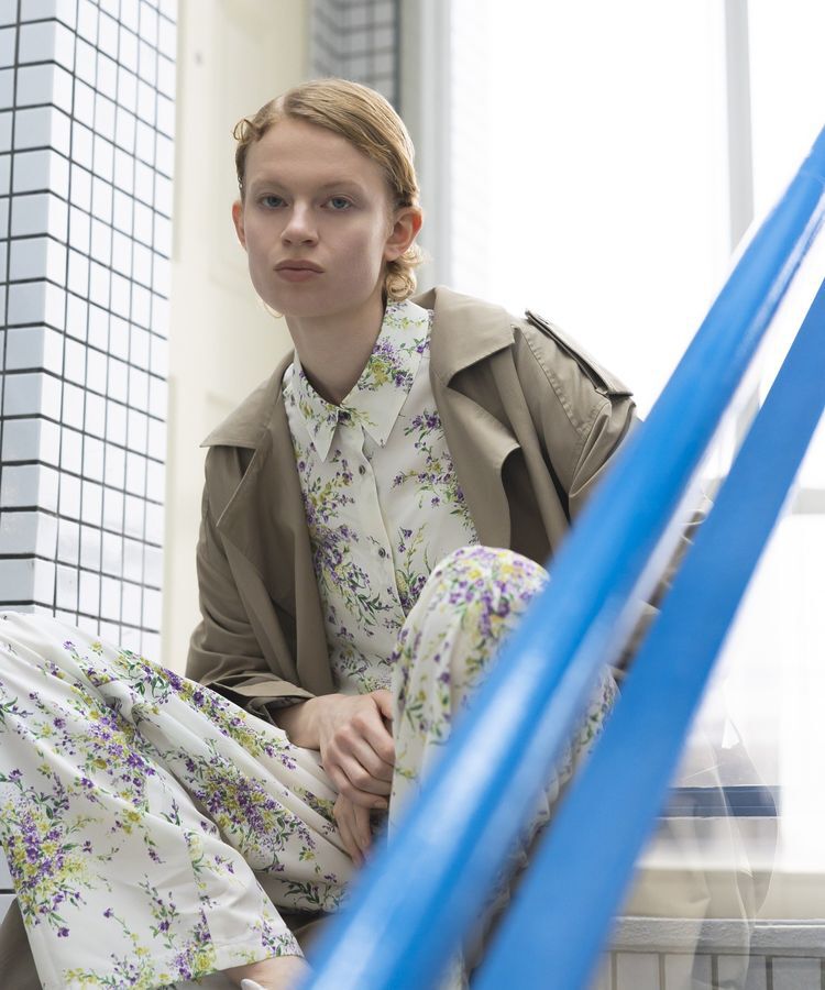 GARAGE OF GOOD CLOTHING「【日本製】ピーチファイユフラワープリントロングシャツ」|シャツ・ブラウス|