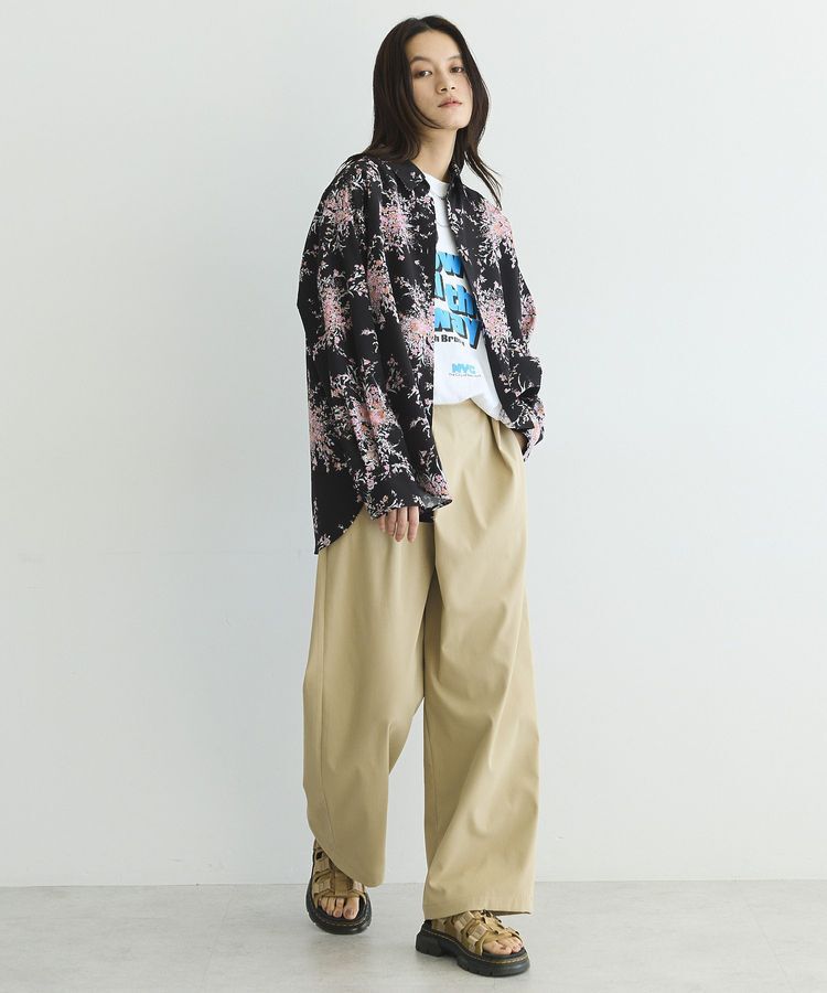 GARAGE OF GOOD CLOTHING「【日本製】ピーチファイユフラワープリントロングシャツ」|シャツ・ブラウス|