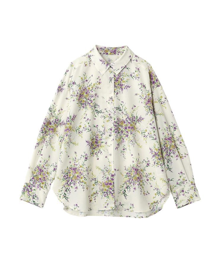 GARAGE OF GOOD CLOTHING「【日本製】ピーチファイユフラワープリントロングシャツ」|シャツ・ブラウス|