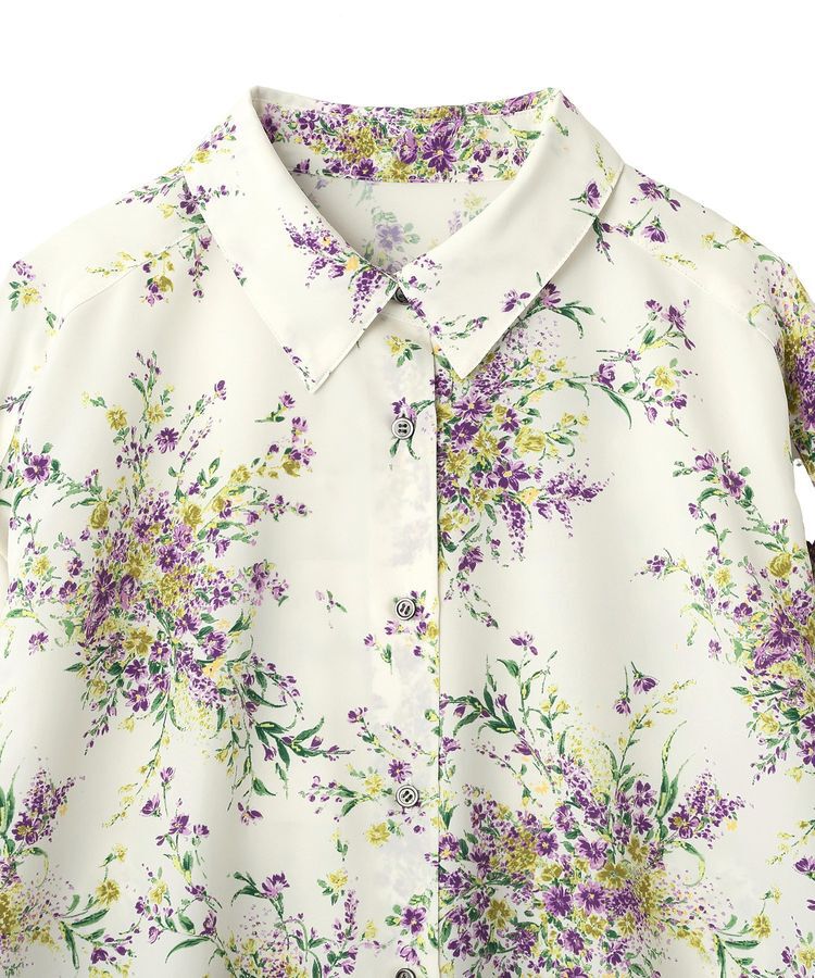 GARAGE OF GOOD CLOTHING「【日本製】ピーチファイユフラワープリントロングシャツ」|シャツ・ブラウス|