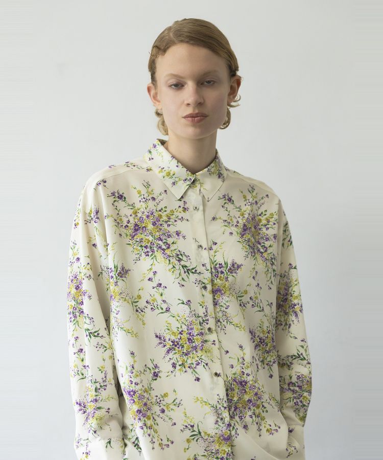 GARAGE OF GOOD CLOTHING「【日本製】ピーチファイユフラワープリントロングシャツ」|シャツ・ブラウス|