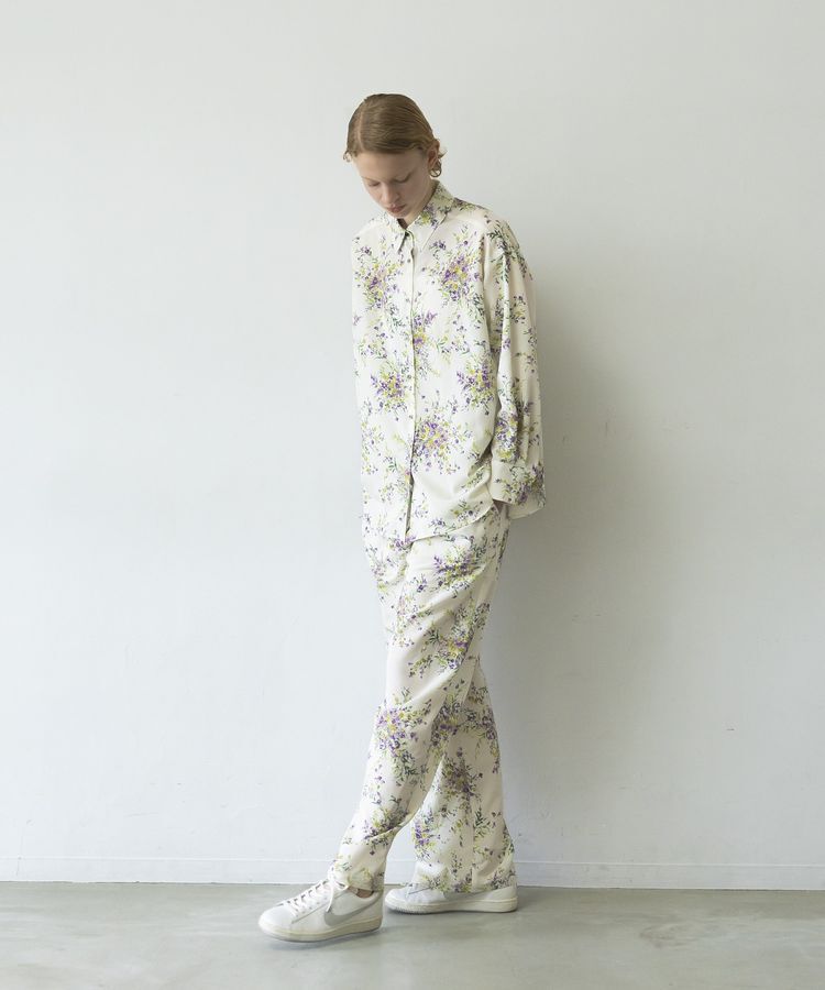 GARAGE OF GOOD CLOTHING「【日本製】ピーチファイユフラワープリントロングシャツ」|シャツ・ブラウス|