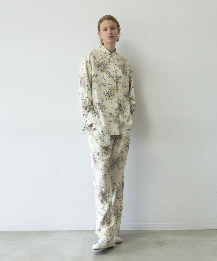 GARAGE OF GOOD CLOTHING「【日本製】ピーチファイユフラワープリントロングシャツ」|シャツ・ブラウス|