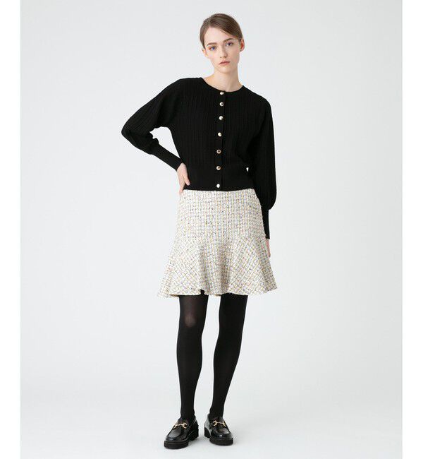LOULOU WILLOUGHBY「【LOULOU WILLOUGHBY】LINTONツイードセミフレアスカート」|フレア|