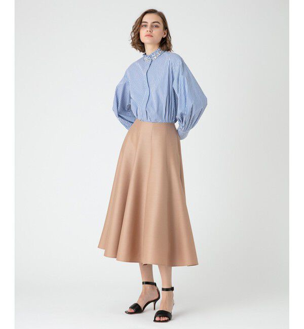 LOULOU WILLOUGHBY「【LOULOU WILLOUGHBY】シルクウールマーメイドフレアスカート」|フレア|