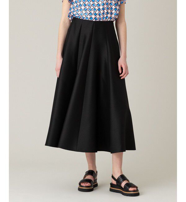 LOULOU WILLOUGHBY「【LOULOU WILLOUGHBY】シルクウールマーメイドフレアスカート」|フレア|ブラック