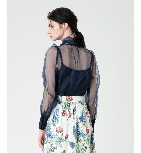 LOULOU WILLOUGHBY「《ドラマ着用》【LOULOU WILLOUGHBY】シルキーリボンブラウス」|シャツ・ブラウス|