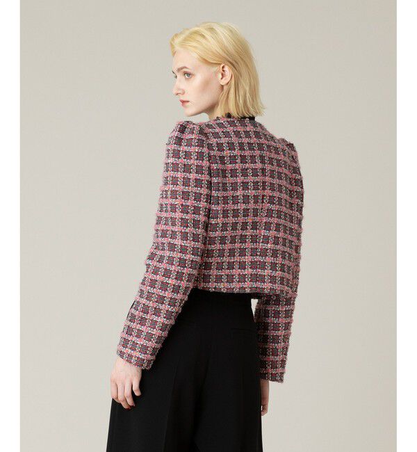 LOULOU WILLOUGHBY「【LOULOU WILLOUGHBY】TOURNIERツイードショートジャケット」|ノーカラージャケット|