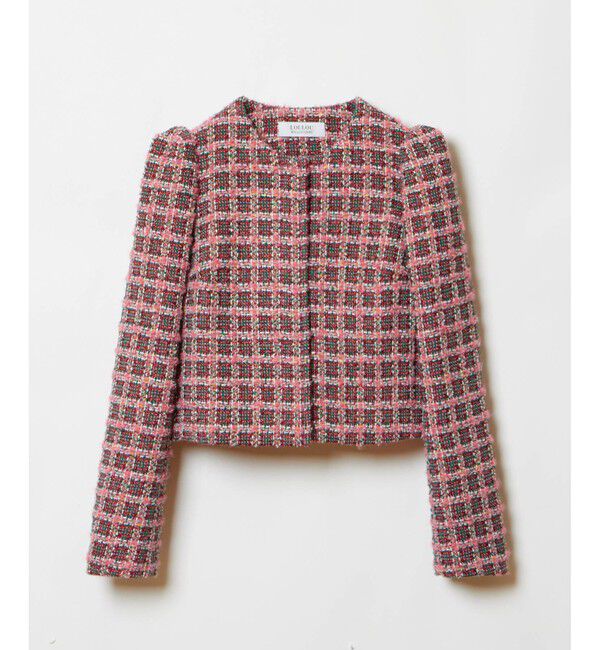 LOULOU WILLOUGHBY「【LOULOU WILLOUGHBY】TOURNIERツイードショートジャケット」|ノーカラージャケット|