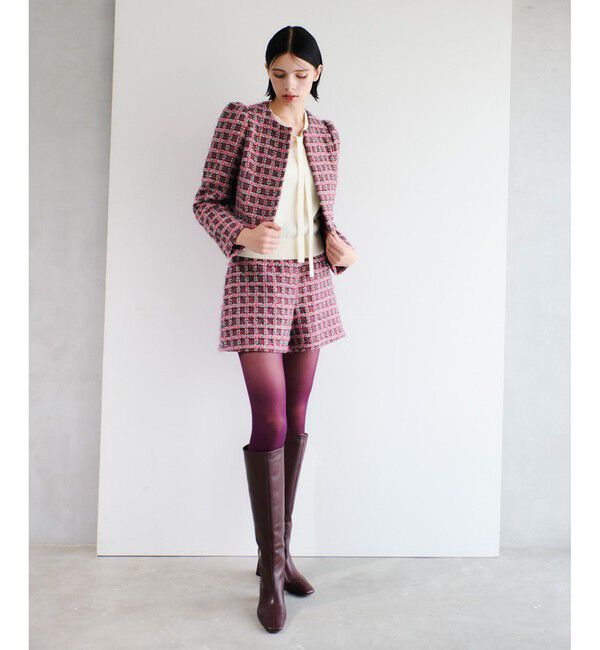 LOULOU WILLOUGHBY「【LOULOU WILLOUGHBY】TOURNIERツイードショートジャケット」|ノーカラージャケット|