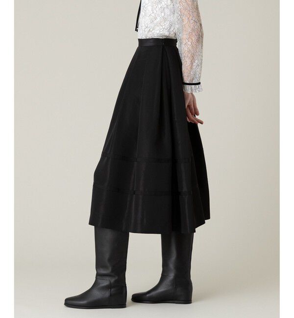 LOULOU WILLOUGHBY「【LOULOU WILLOUGHBY】リボントリミングタックスカート」|フレア|