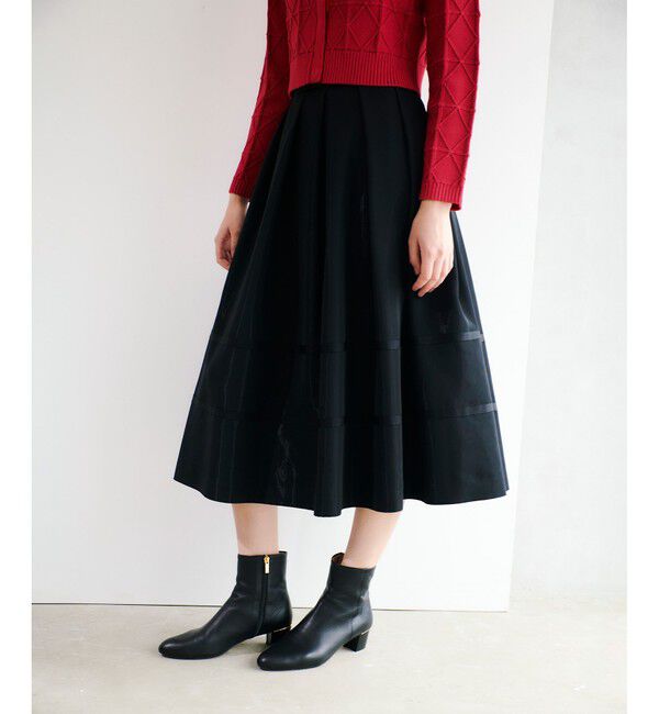 LOULOU WILLOUGHBY「【LOULOU WILLOUGHBY】リボントリミングタックスカート」|フレア|