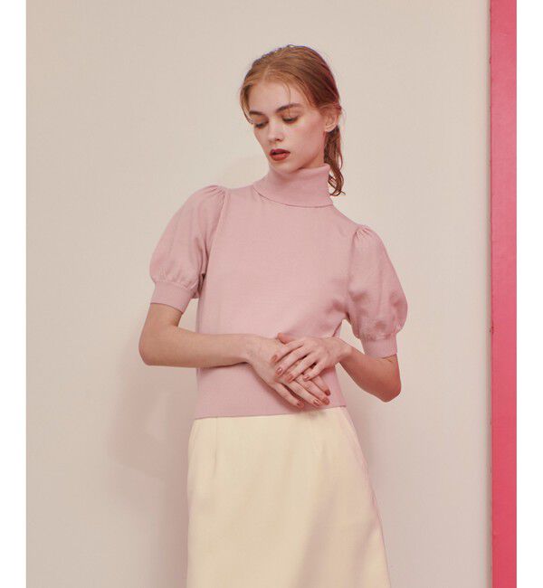 LOULOU WILLOUGHBY「【LOULOU WILLOUGHBY】タートルハーフスリーブプルオーバー」|ニット・セーター|
