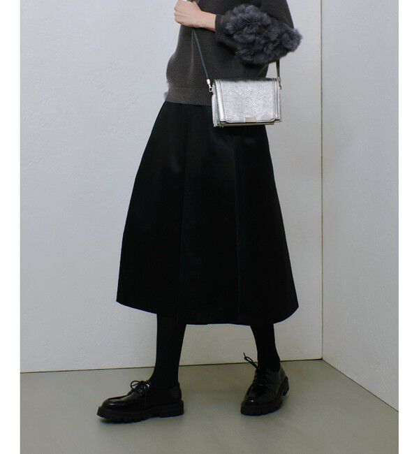 allureville「アセテートサテンボンディングスカート」|フレア|