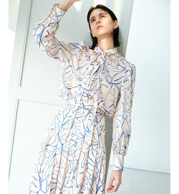 allureville「スケッチボタニカルプリントタックフレアスカート」|フレア|