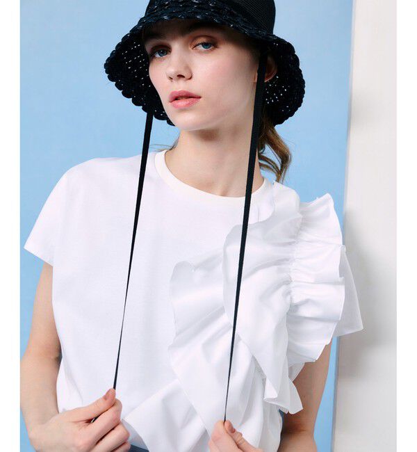 LOULOU WILLOUGHBY「【LOULOU WILLOUGHBY】ギャザーレイヤーＴシャツ」|Tシャツ・カットソー|