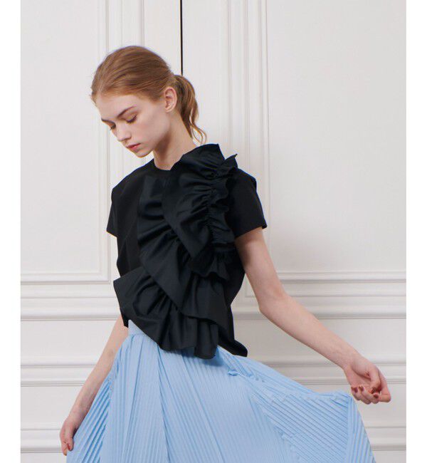 LOULOU WILLOUGHBY「【LOULOU WILLOUGHBY】ギャザーレイヤーＴシャツ」|Tシャツ・カットソー|