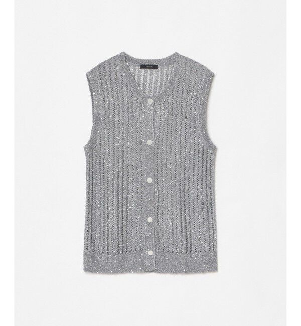 allureville「スパンコールメッシュプルオーバー」|ニット・セーター|