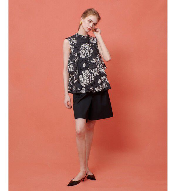 LOULOU WILLOUGHBY「【LOULOU WILLOUGHBY】モノトーンフラワー刺繍ブラウス」|シャツ・ブラウス|