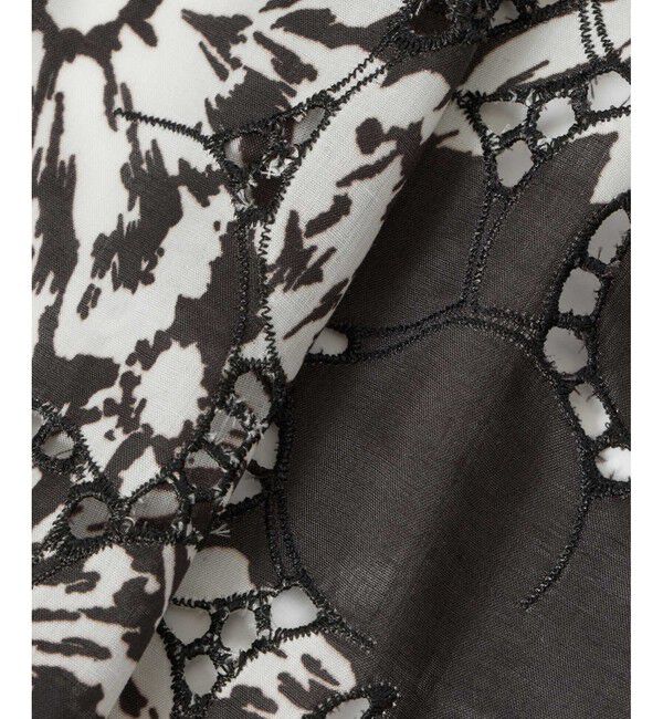 LOULOU WILLOUGHBY「【LOULOU WILLOUGHBY】モノトーンフラワー刺繍ブラウス」|シャツ・ブラウス|