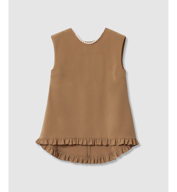 LOULOU WILLOUGHBY「【LOULOU WILLOUGHBY】パールネックレス付きフリルブラウス」|シャツ・ブラウス|