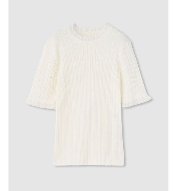 LOULOU WILLOUGHBY「【LOULOU WILLOUGHBY】ハーフチューブラーリブニット」|ニット・セーター|ホワイト