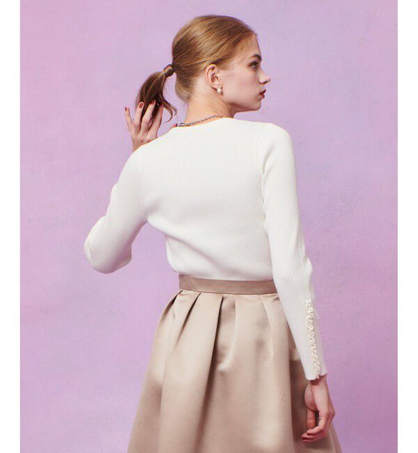 LOULOU WILLOUGHBY「【LOULOU WILLOUGHBY】フリルスリットプルオーバー」|ニット・セーター|